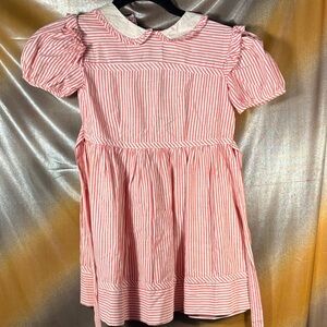 Vintage 50’s cotton Saks Fifth Avenue Pink pin Striped Kids Dress 5/6‎ GG